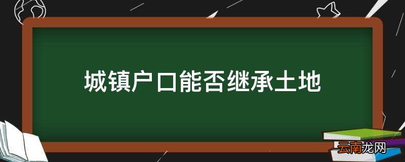 城镇户口能否继承土地