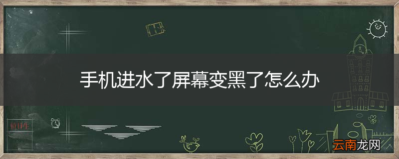 手机进水了屏幕变黑了怎么办