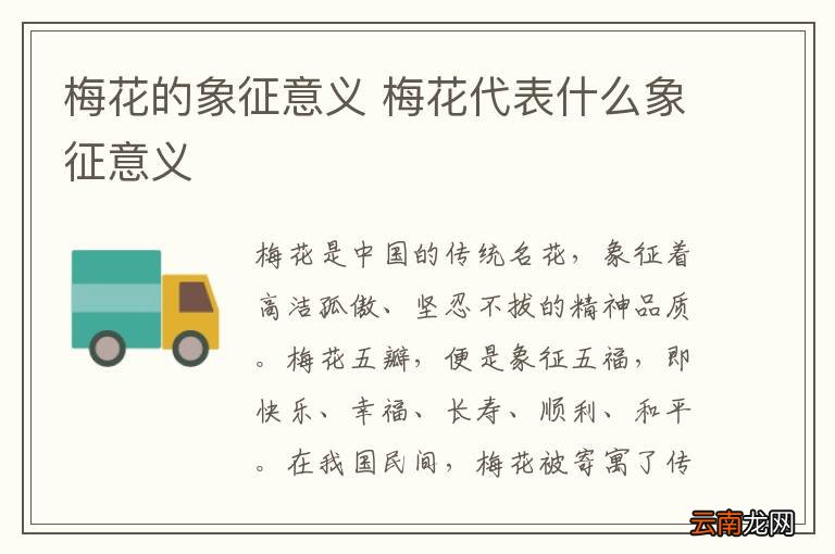 梅花的象征意义 梅花代表什么象征意义
