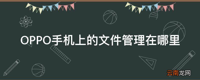 OPPO手机上的文件管理在哪里