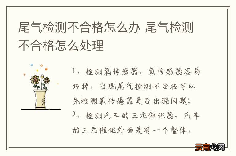 尾气检测不合格怎么办 尾气检测不合格怎么处理