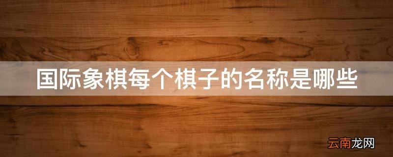 国际象棋每个棋子的名称是哪些