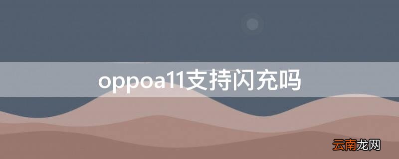 oppoa1是闪充的吗 oppoa11支持闪充吗