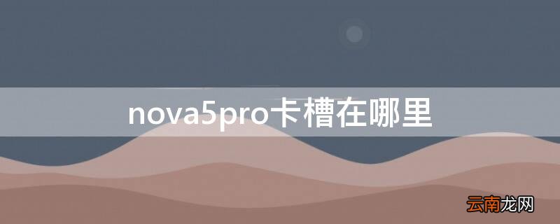 nova5pro卡槽在哪里 nova5pro卡槽插孔是哪个