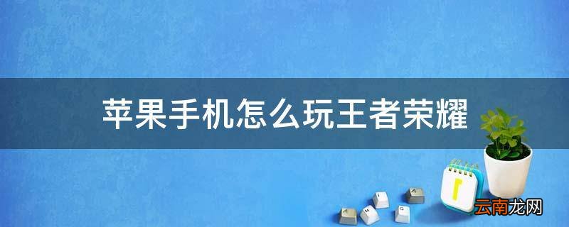 苹果手机怎么玩王者荣耀