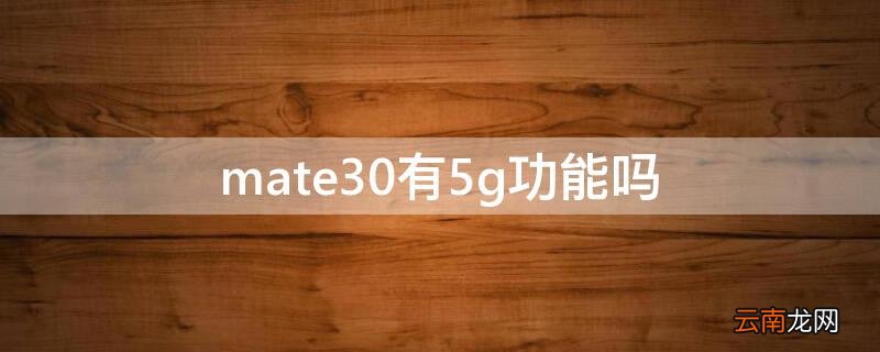 mate30有5g功能吗 华为mate30有5g功能吗