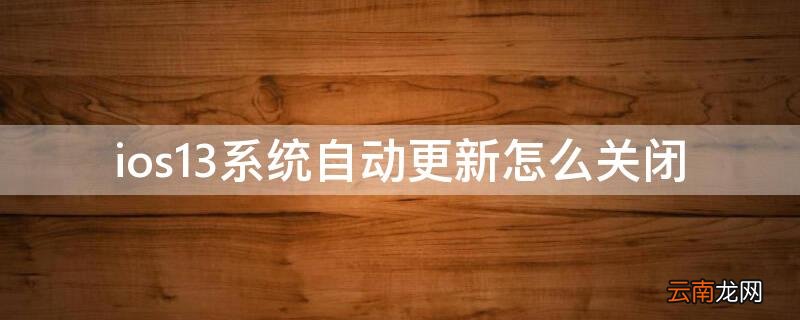 ios13怎么关闭系统更新提示 ios13系统自动更新怎么关闭