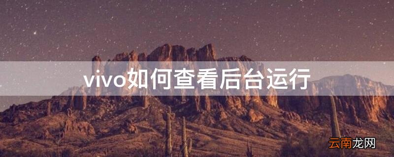 vivo如何查看后台运行