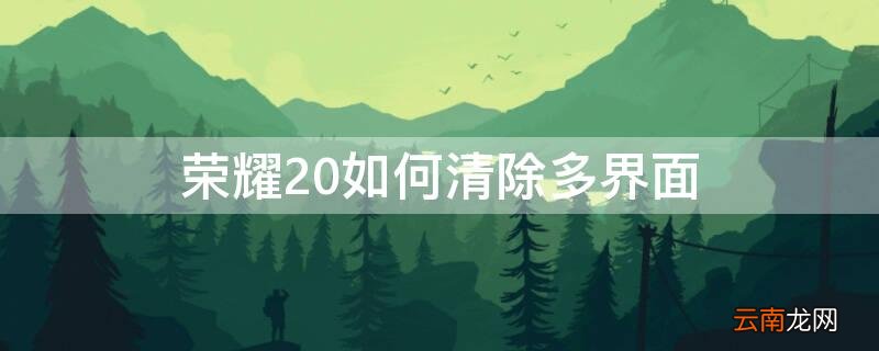 荣耀20怎么删除桌面多余页面 荣耀20如何清除多界面