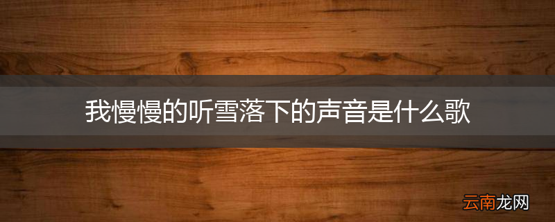我慢慢的听雪落下的声音是什么歌