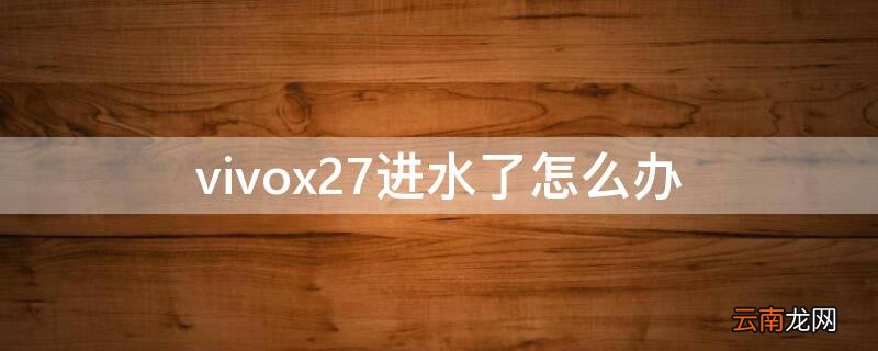vivox27进水了怎么办
