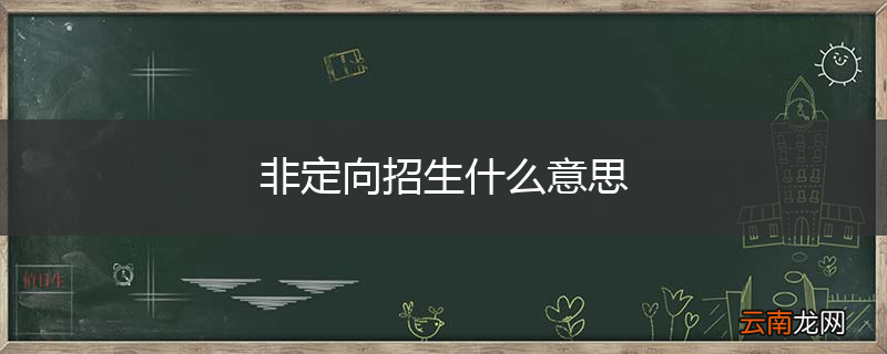 非定向招生什么意思