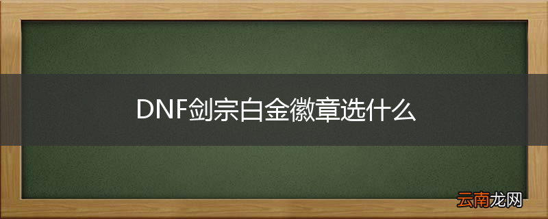 DNF剑宗白金徽章选什么