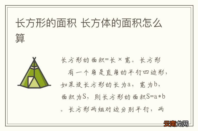 长方形的面积 长方体的面积怎么算