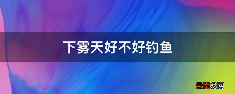 下雾天好不好钓鱼