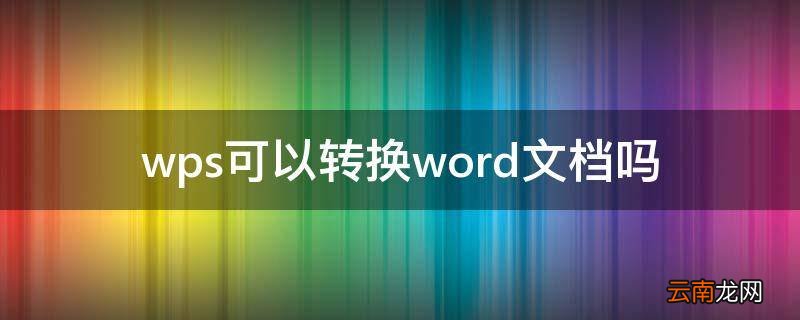 wps可以转换word文档吗