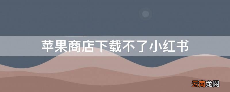 iPhone商店下载不了小红书 苹果为什么下载不了小红书