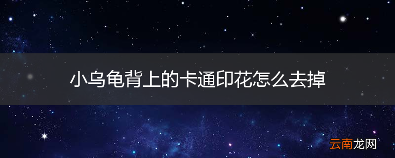 小乌龟背上的卡通印花怎么去掉