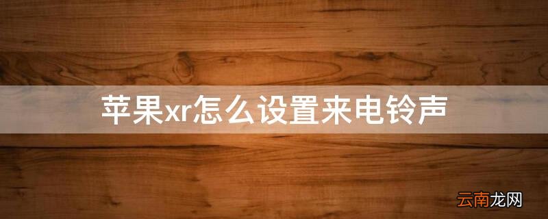 iphonexr电话铃声设置 iPhonexr怎么设置来电铃声