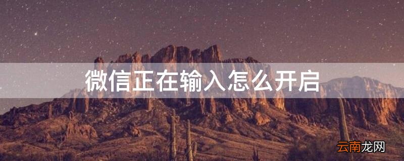 微信正在输入怎么开启苹果 微信正在输入怎么开启