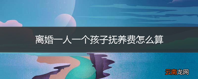 离婚一人一个孩子抚养费怎么算