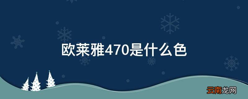 欧莱雅470是什么色