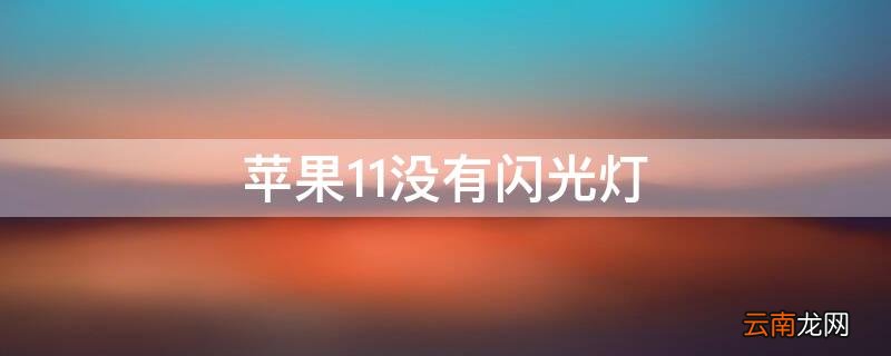 iphone11没有闪光灯吗 iPhone11没有闪光灯