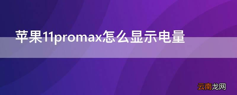 iPhone11promax怎么显示电量 iphone12promax怎么显示电量