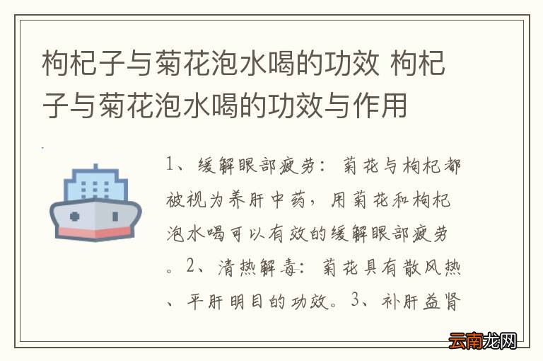 枸杞子与菊花泡水喝的功效 枸杞子与菊花泡水喝的功效与作用