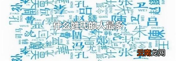 什么姓氏的人最多