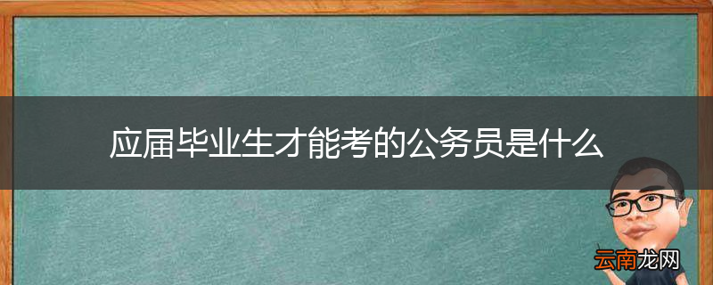 应届毕业生才能考的公务员是什么
