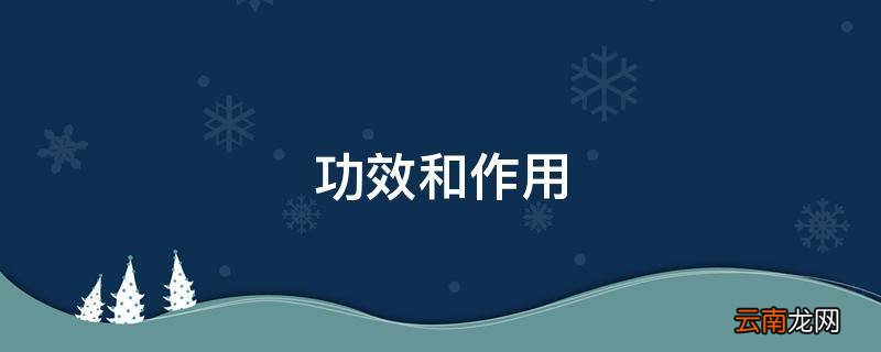 功效和作用