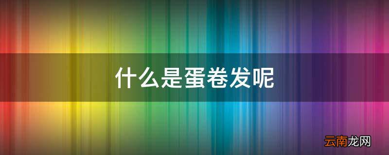 什么是蛋卷发呢