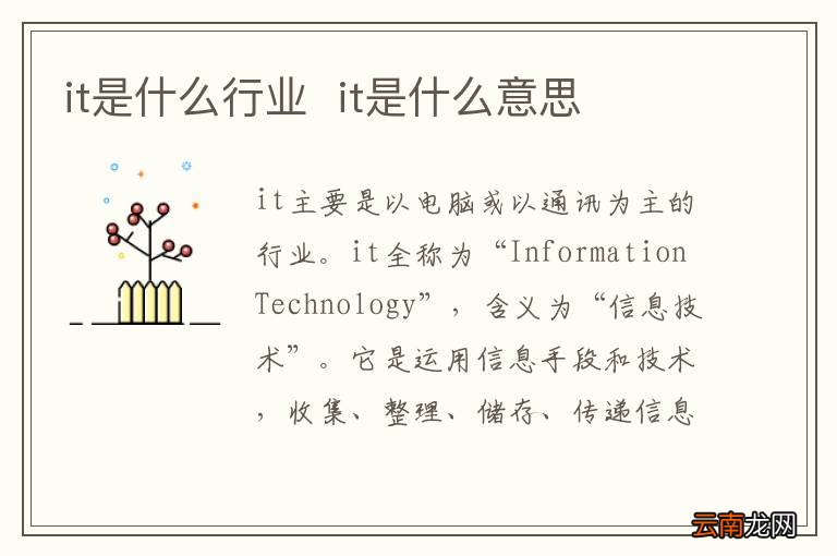 it是什么行业it是什么意思