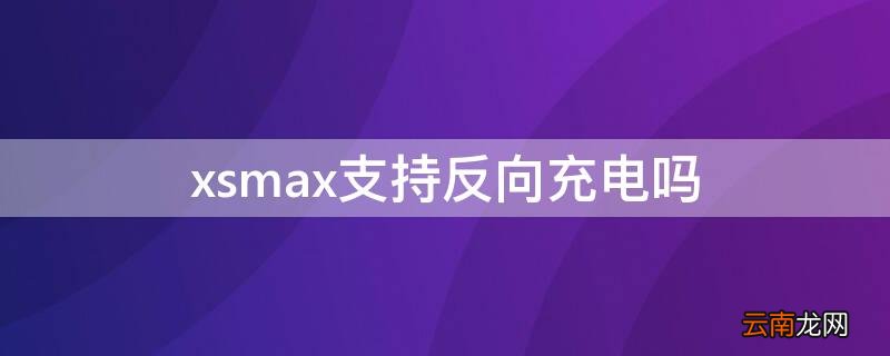 xsmax支持反向充电吗