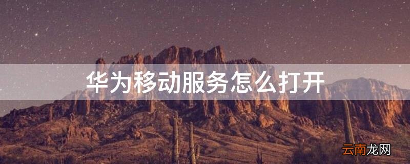 华为移动服务怎么打开 华为移动服务怎么打开网络