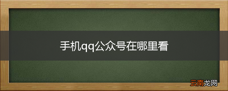 手机qq公众号在哪里看