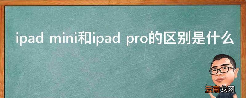 ipad mini和ipad pro的区别是什么