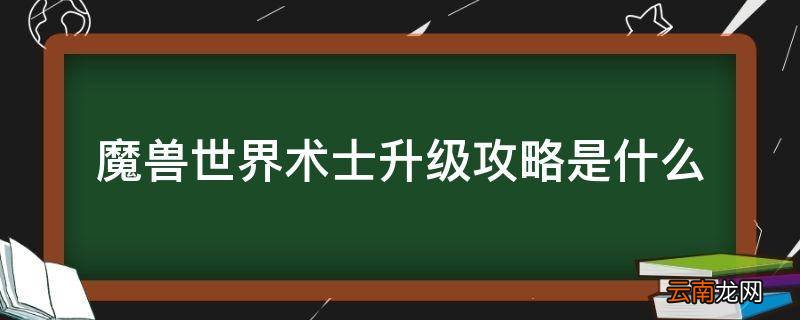 魔兽世界术士升级攻略是什么