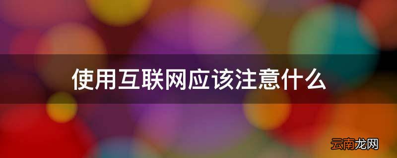 使用互联网应该注意什么