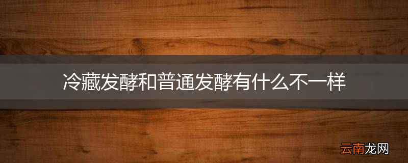 冷藏发酵和普通发酵有什么不一样