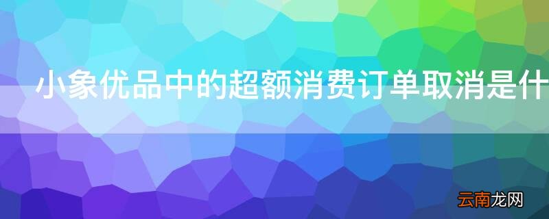 小象优品中的超额消费订单取消是什么意思
