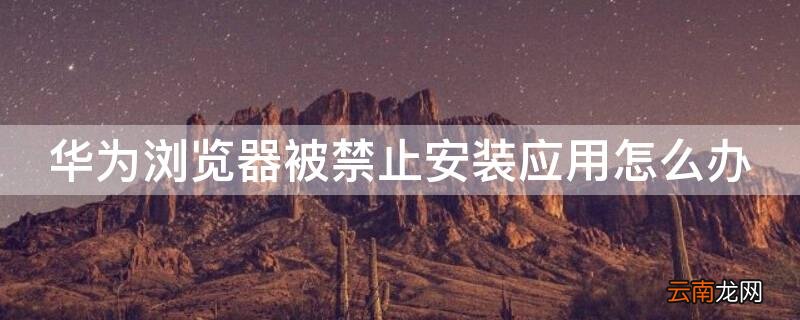 华为浏览器被禁止安装应用怎么办啊 华为浏览器被禁止安装应用怎么办