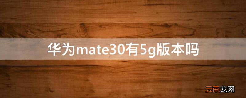 mate30 5g有几个版本 华为mate30有5g版本吗