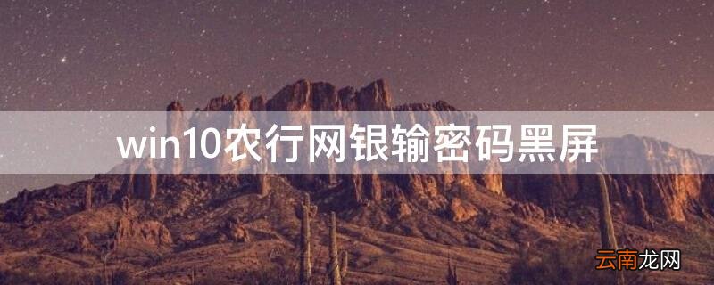 win10农行网银输密码黑屏 win10农行网银输密码黑屏的解决办法
