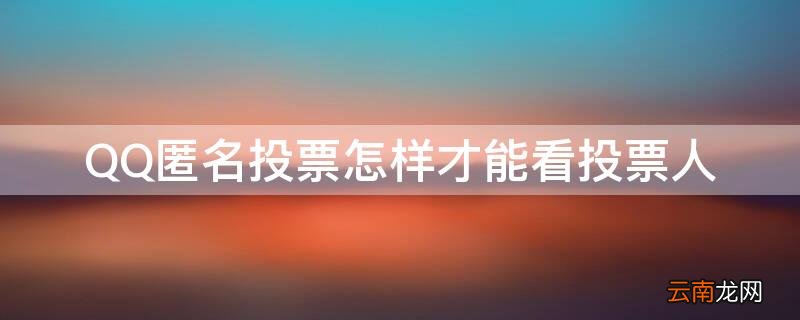 QQ匿名投票怎样才能看投票人 怎么看到qq匿名投票的人