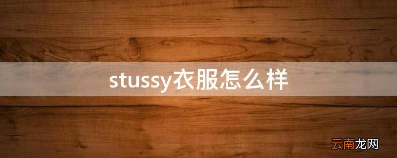 stussy衣服怎么样