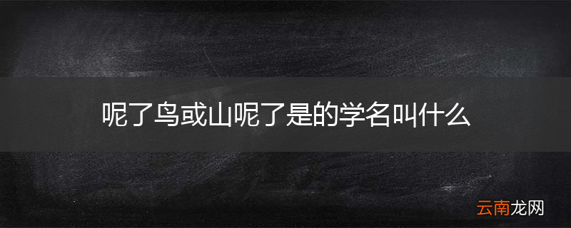 呢了鸟或山呢了是的学名叫什么