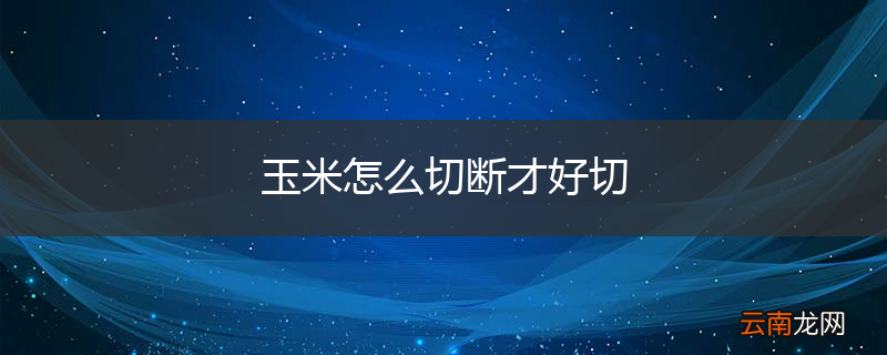 玉米怎么切断才好切