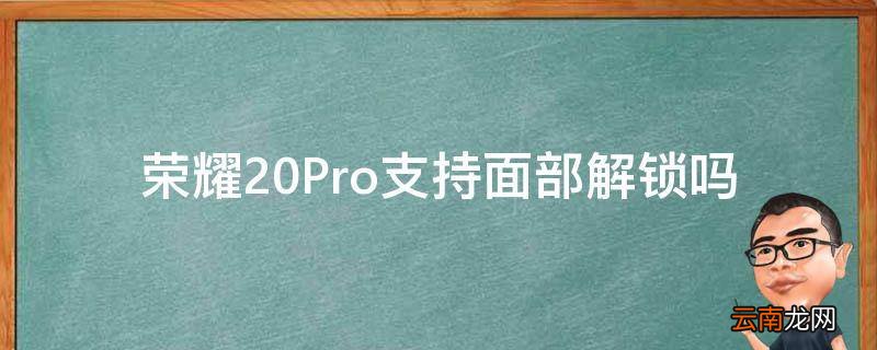 荣耀20Pro支持面部解锁吗